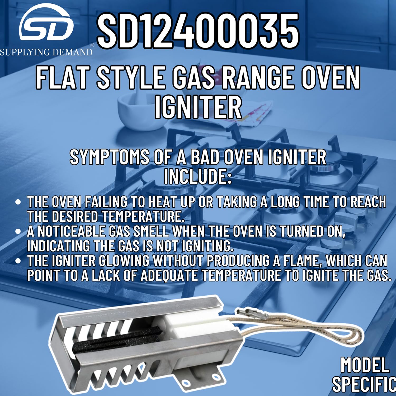 Supplying Demand 12400035 W10127324 Flat Style Gas Range Oven Igniter Installation Kit - Image 6