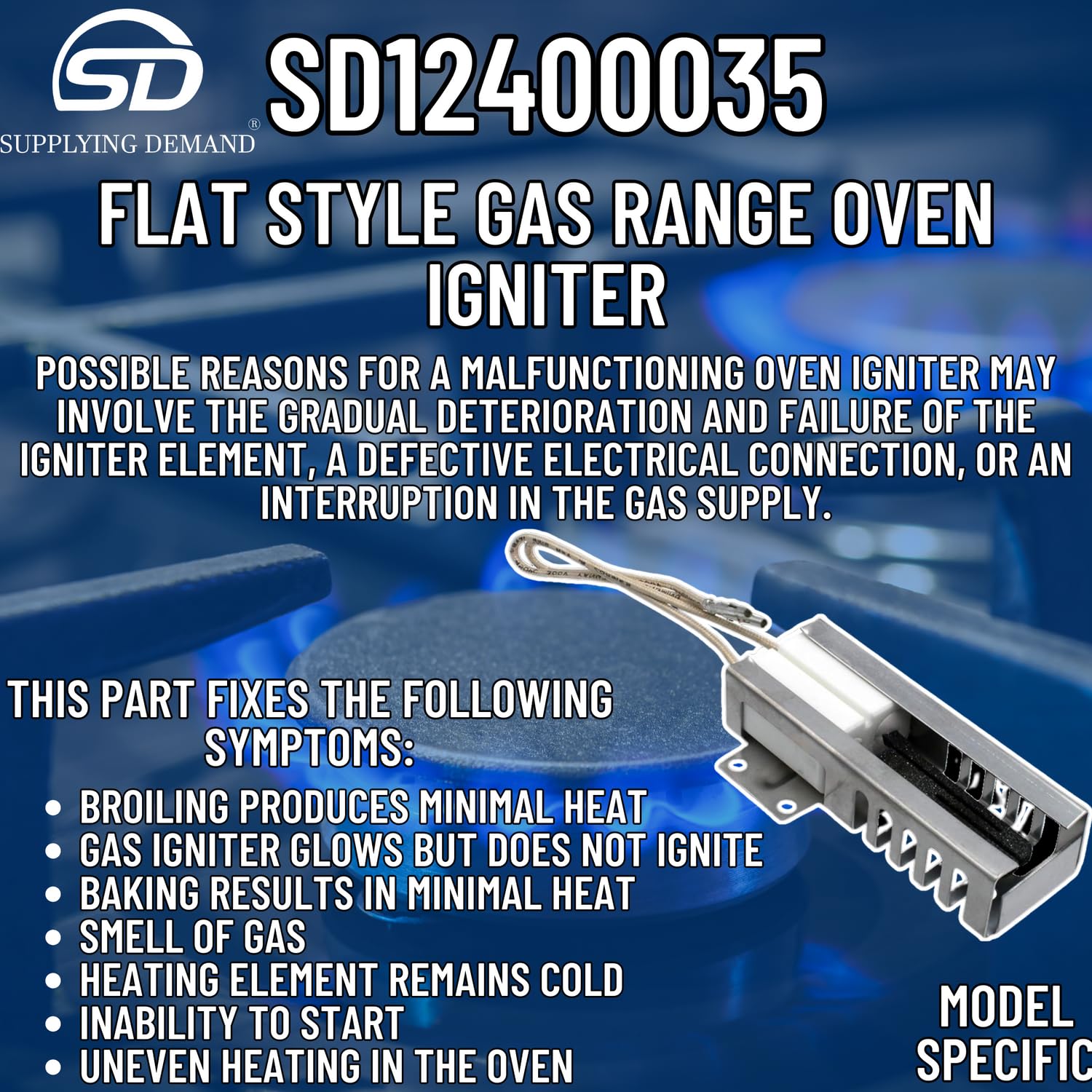 Supplying Demand 12400035 W10127324 Flat Style Gas Range Oven Igniter Installation Kit - Image 7