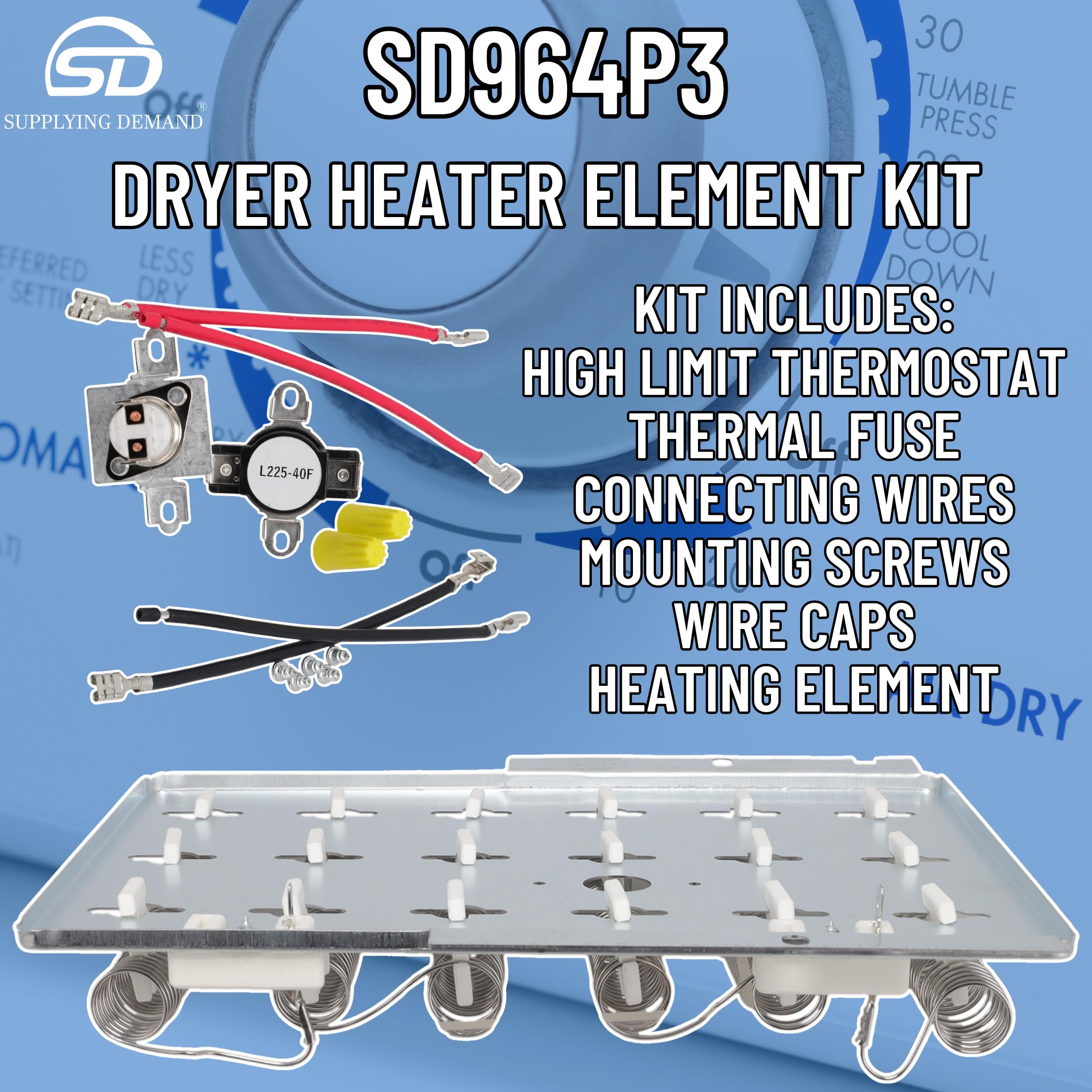 Supplying Demand 964P3 Dryer Heating Element Kit - Replaces 2304695, AP4489047 - Image 3